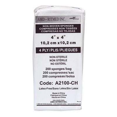 AMD Medicom Compresses 4x4 Economique Non Tissees (200) AMD Medicom Compresses 4x4 Economique Non Tissees (200)