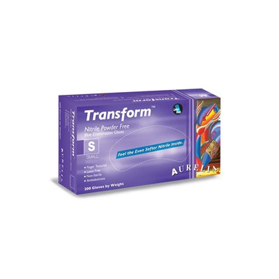 Aurelia Transform Blue Nitril Small Gloves 100 PF 3.2 mm