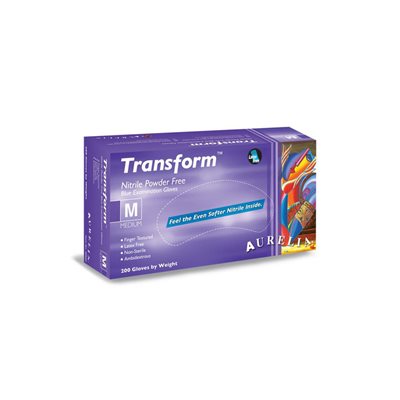 Aurelia Transform Blue Nitril Medium Gloves 100 PF 3.2 mm