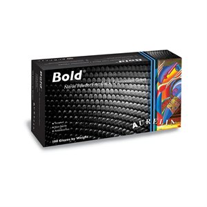 Aurelia Bold Black Nitrile Small Gloves 100 PowderFree