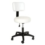 Futura Tabouret round pneumatique blanc avec Dossier Deluxe Futura