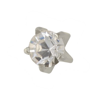 Studex M104W - Avril Crystal Tiffany Boucle d'Oreilles Argent 2mm (paire) +