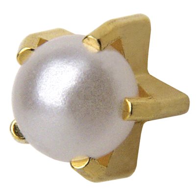 Studex M1301Y Perle Blanche Tiffany Boucles d'Oreilles Or 2mm (paire) +