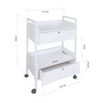 SILVER TABLE DE SERVICE 2 TIROIRS