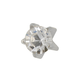 L100W Cubic Zirconia Tiffany Ear Rings Steel 4mm (pair) +