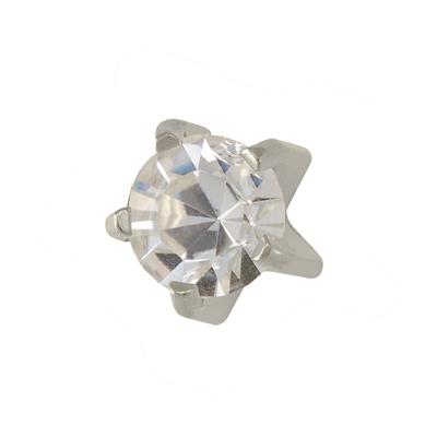 M104W - April Crystal Tiffany Boucle d'Oreilles Silver 2mm (pair) +