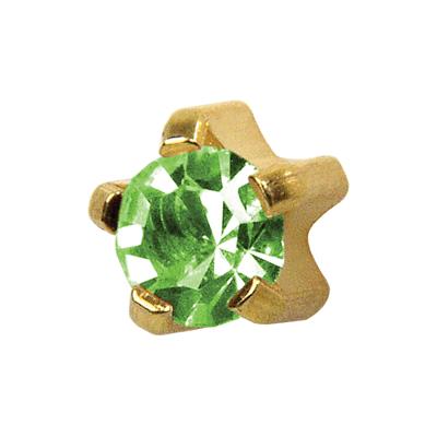 R108Y Aout Peridot Tiffany Boucles d'Oreilles Or 3mm (paire) +