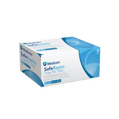 Medicom SafeBasics Thin Nitrile PF Blue Gloves (300) Small