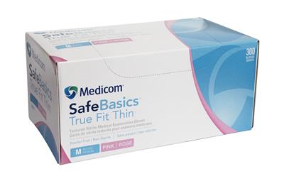 AMD Medicom Safebasics Gloves Pink Nitril powder free Medium (300) (1186C)