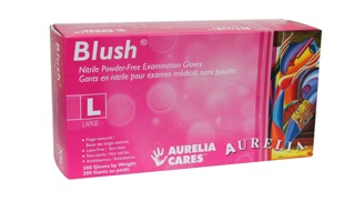 Aurelia Blush Pick Nitrile Large Gloves 200 PowderFree