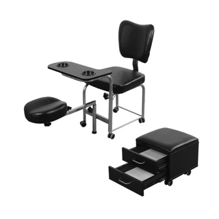Black Manicure and Pedicure Chair Set -