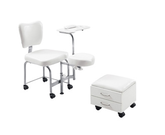 White Manicure & Pedicure Chair Set -