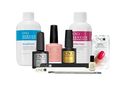 CND Shellac Top/Base/Essential Kit de Manucure Nude Knickers