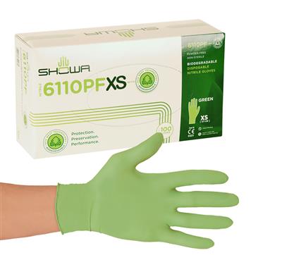 Showa Gants Nitril Biodegradable Vert Extra Petit (100)