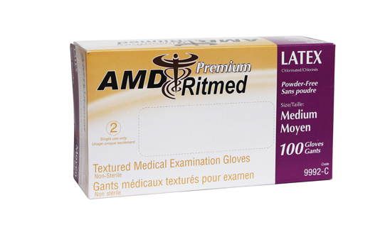 AMD Medicom Latex Gloves powder free Medium (100)