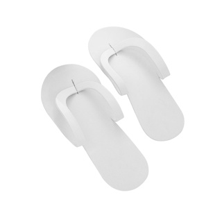 White Pedicure Foam Slippers (12 Pairs)