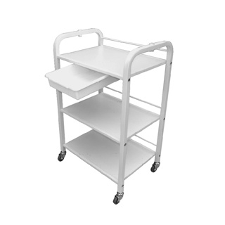 Round Metal Trolley Express With 3 Shelves and 1 drawer
