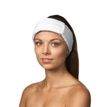 White Terrycloth Ajustable Headband -