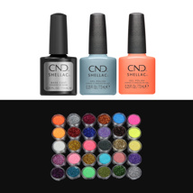 CND Shellac trio base + 2 gel colors