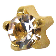 Studex M104Y April Crystal Tiffany Ear Rings Gold 2mm (pair) +