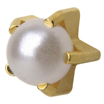 Studex M1301Y White Pearl Tiffany Ear Rings Gold 2mm (pair) +