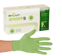 Showa Gants Nitril Biodegradable Vert Petit (100)