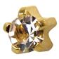 M104Y April Crystal Tiffany Ear Rings Gold 2mm (pair) +
