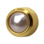 M301Y Perla Blanca Bezel Pendientes de Oro 2mm (par)